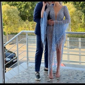 Albina Dyla Dress, Small size, baby blue sequin dress